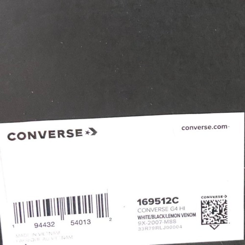 Converse G4 Hi Top White Black Lemon Venom Mesh Leather Sneakers Women's 169512C - Picture 8 of 8